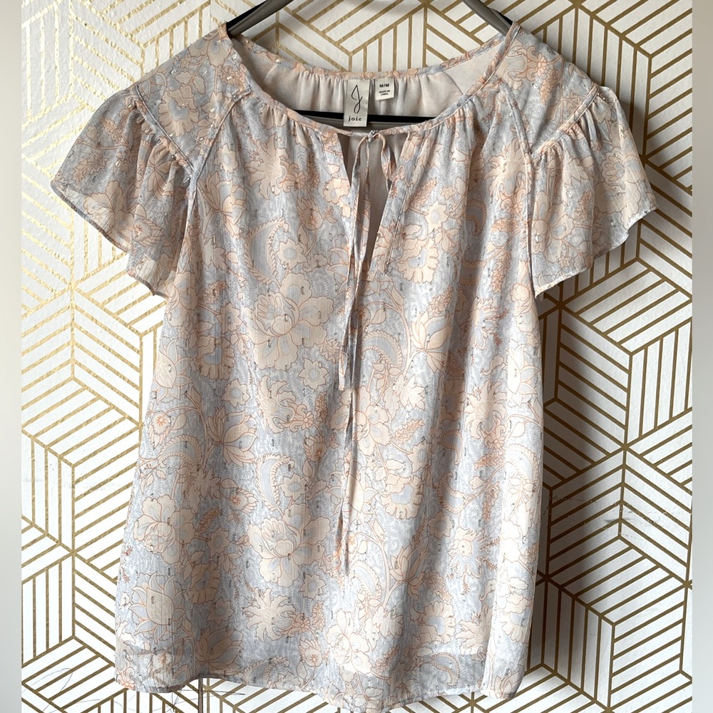 Joie Flutter Sleeve Top Size M